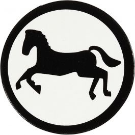 Étiquette en carton, cheval, d 25 mm, blanc/noir, 20 pièces/ 1 Pq. [HOB-587017]