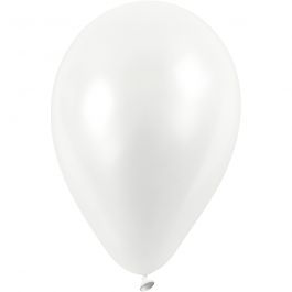 Ballons, d 23 cm, blanc, 10 pièces/ 1 Pq. [HOB-592001]