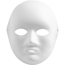 Masque, H : 22 cm, L : 17 cm, blanc, 10 pièces/ 1 Pq. [HOB-59253]