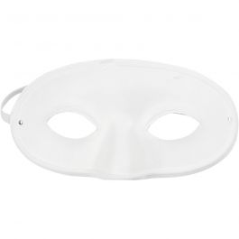 Masque demi-visage, H : 9,5 cm, L : 18,5 cm, blanc, 1 pièce [HOB-592550]