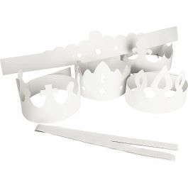 Couronnes, H : 10-16,5 cm, L : 60 cm, 230 gr, blanc, 5 pièces/ 1 Pq. [HOB-59262]