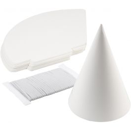 Cônes, H : 23 cm, d 16,5 cm, 230 gr, blanc, 50 pièces/ 1 Pq. [HOB-59266]