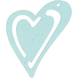Coeur, dim. 55x45 mm, ép. 2 mm, turquoise, 10 pièces/ 1 Pq. [HOB-599108]