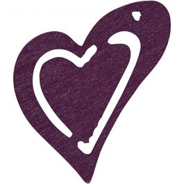 Coeur, dim. 25x22 mm, ép. 1,7 mm, violet foncé, 20 pièces/ 1 Pq. [HOB-599213]