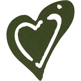 Coeur, dim. 25x22 mm, ép. 1,7 mm, vert foncé, 20 pièces/ 1 Pq. [HOB-599215]