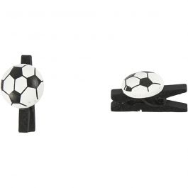 Pince avec ballon de foot, dim. 14x25 mm, ép. 12 mm, noir, 10 pièces/ 1 Pq. [HOB-599702]