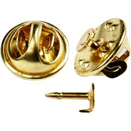 Pins bouton, d 11,5 mm, doré, 25 pièces/ 1 Pq. [HOB-60069]