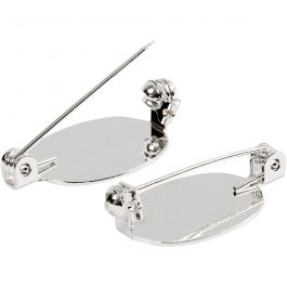 Broches à épingler, dim. 20x15 mm, argenté, 100 pièces/ 1 Pq. [HOB-600781]