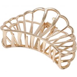 Pince à cheveux, L : 80 mm, L : 52 mm, doré, 1 pièce [HOB-600982]