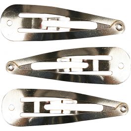 Barettes à cheveux, L : 45 mm, L : 14 mm, argenté, 100 pièces/ 1 Pq. [HOB-600992]
