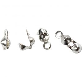 Embouts cache-noeud, L : 8 mm, d 3 mm, argenté, 100 pièces/ 1 Pq. [HOB-60170]