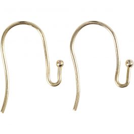 Base pour Boucles d'Oreilles, L : 21 mm, ép. 0,7 mm, doré, 6 pièces/ 1 Pq. [HOB-60309]