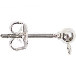 Boucles d'oreilles, L : 13 mm, argenté, 100 pièces/ 1 Pq. [HOB-603101]