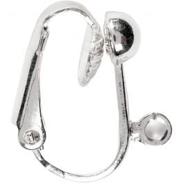 Boucles d'oreilles, L : 16,5 mm, L : 1,5 mm, diamètre intérieur 1,6 mm, argenté, 6 pièces/ 1 Pq. [HOB-603170]