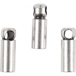 Embouts, L : 8 mm, d 2 mm, argenté, 10 pièces/ 1 Pq. [HOB-604910]