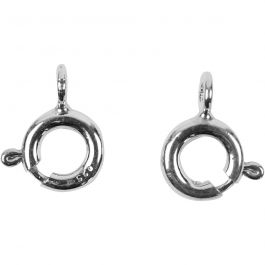 Fermoirs à ressort, d 6 mm, argent, 10 pièces/ 1 Pq. [HOB-60820]