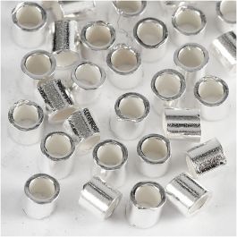 Perles à écraser, d 2 mm, argent, 50 pièces/ 1 Pq. [HOB-60879]