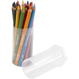 Crayons de Couleur Jumbo edu, ép. 10 mm, mine 6,25 mm, ass. de couleurs, 18 pièces/ 1 Pq. [HOB-409018]
