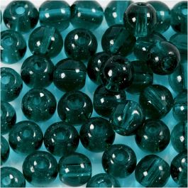 Perles en Verre, d 4 mm, diamètre intérieur 1 mm, vert, 45 pièces/ 1 Pq. [HOB-60988]
