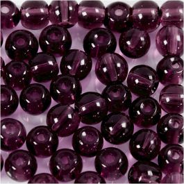 Perles en Verre, d 4 mm, diamètre intérieur 1 mm, violet, 45 pièces/ 1 Pq. [HOB-60990]
