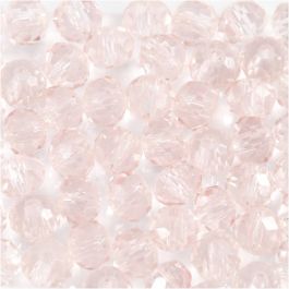 Perles en Verre, d 4 mm, diamètre intérieur 1 mm, rose clair, 45 pièces/ 1 Pq. [HOB-60992]