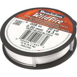 Fil pour Bijoux, ép. 0,2 mm, blanc, 18.30 m/ 1 rouleau [HOB-61014]