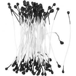 Étamines de Fleurs, L : 6,4 cm, d 2 mm, noir, 100 pièces/ 1 Pq. [HOB-610354]