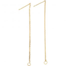 Boucles d'Oreilles, L : 70 mm, doré, 1 paire [HOB-61045]