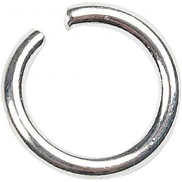Boucles rondes , dim. 7 mm, ép. 1 mm, argenté, 400 pièces/ 1 Pq. [HOB-61378]