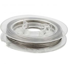 Fil à Perles, ép. 0,38 mm, argent, 10 m/ 1 rouleau [HOB-61520]
