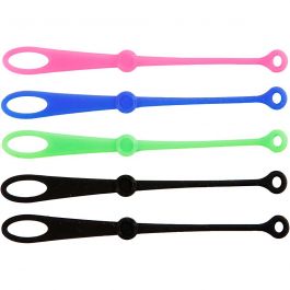 Porte-clés en silicone, L : 10,5 cm, L : 1 cm, 5 pièces/ 1 Pq. [HOB-615870]