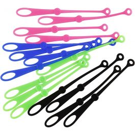 Porte-clés en silicone, L : 10,5 cm, L : 1 cm, 45 pièces/ 1 Pq. [HOB-61587]