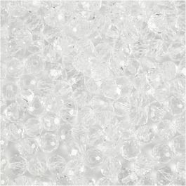 Perles à Facettes, dim. 3x4 mm, diamètre intérieur 0,8 mm, cristal, 100 pièces/ 1 Pq. [HOB-61665]