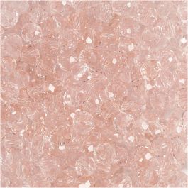 Perles à Facettes, dim. 3x4 mm, diamètre intérieur 0,8 mm, rose, 100 pièces/ 1 Pq. [HOB-61666]