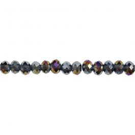 Perles à facettes, dim. 5x6 mm, diamètre intérieur 1 mm, paon, 100 pièces/ 1 Pq. [HOB-61667]