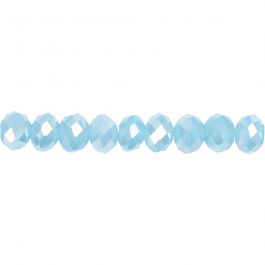 Perles à facettes, dim. 5x6 mm, diamètre intérieur 1 mm, bleu azur, 100 pièce/ 1 Pq. [HOB-61670]