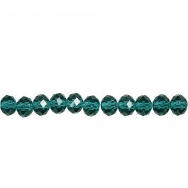 Perles à facettes, dim. 5x6 mm, diamètre intérieur 1 mm, émeraude, 100 pièce/ 1 Pq. [HOB-61671]