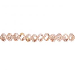 Perles à facettes, dim. 5x6 mm, diamètre intérieur 1 mm, rose, 100 pièces/ 1 Pq. [HOB-61673]