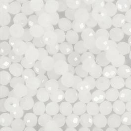 Perles à facettes, dim. 3x4 mm, diamètre intérieur 0,8 mm, mat, 100 pièces/ 1 Pq. [HOB-61682]