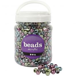 Perles Pony, d 10 mm, diamètre intérieur 4 mm, 380 gr, 700 ml/ 1 boîte [HOB-61718]