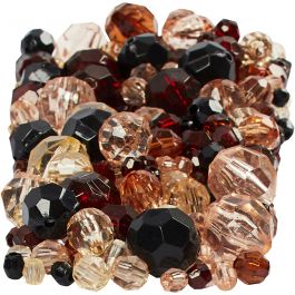 Perles à facettes, dim. 4-12 mm, diamètre intérieur 1-2,5 mm, or, 250 gr/ 1 Pq. [HOB-61880]