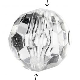 Perles acryliques, dim. 12 mm, diamètre intérieur 1,2 mm, brillant transparent, 77 pièces/ 1 Pq. [HOB-636890]