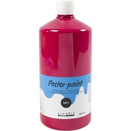 Peinture à la détrempe Mate, rouge primaire, 1000 ml/ 1 flacon [HOB-642135]