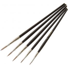 Set de pinceaux pour peinture aquarelle en imitation cheveux de martre, 5 pièces/ 1 sac [HOB-663110]