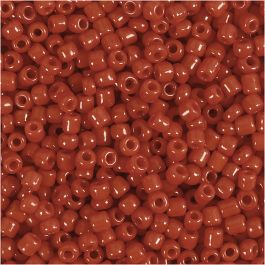 Perles de Rocaille, d 3 mm, dim. 8/0, diamètre intérieur 0,6-1,0 mm, rouge foncé, 25 gr/ 1 Pq. [HOB-682031]