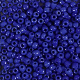 Perles de Rocaille, d 3 mm, dim. 8/0, diamètre intérieur 0,6-1,0 mm, bleu, 25 gr/ 1 Pq. [HOB-682051]