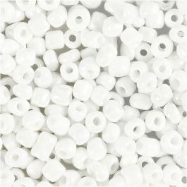 Perles de Rocaille, d 4 mm, dim. 6/0, diamètre intérieur 0,9-1,2 mm, nacré, 25 gr/ 1 Pq. [HOB-682751]