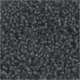 Rocailles 2-cut, d 1,7 mm, dim. 15/0, diamètre intérieur 0,5 mm, gris transparent, 25 gr/ 1 Pq. [HOB-687800]