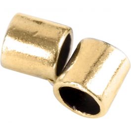 Tubes à pincer, dim. 2x2 mm, diamètre intérieur 1,4 mm, doré, 80 pièces/ 1 Pq. [HOB-69096]
