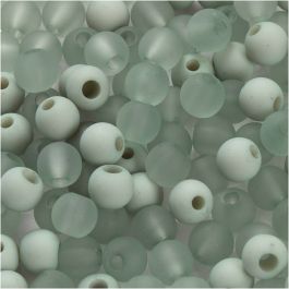 Perles en plastique, d 6 mm, diamètre intérieur 2 mm, vert clair, 40 gr/ 1 Pq. [HOB-69594]